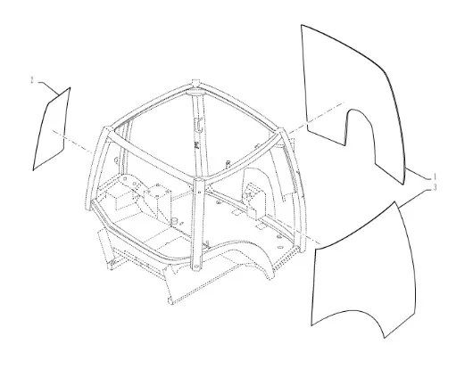 242539A4 - Стекло левое фикс. кабины TGT8./Mg.